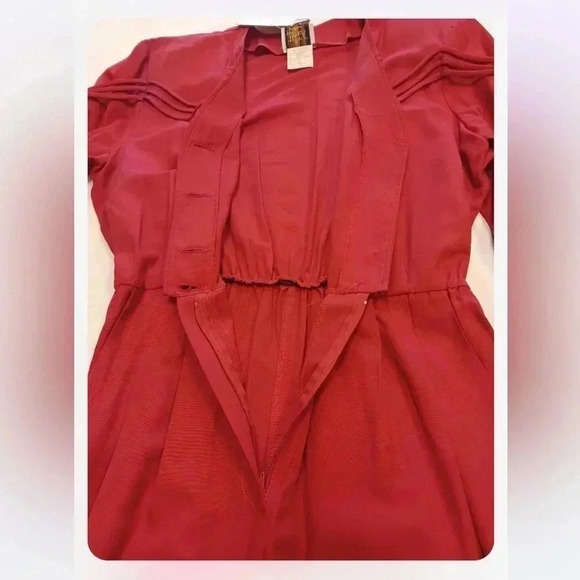 Jessica Vintage Red  Romper Long Sleeve Size 16 - Picture 10 of 11